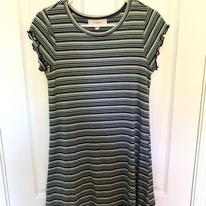 Lettuce Ruffle Striped Tshirt Mini Dress
